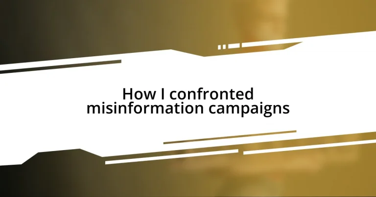 How I confronted misinformation campaigns