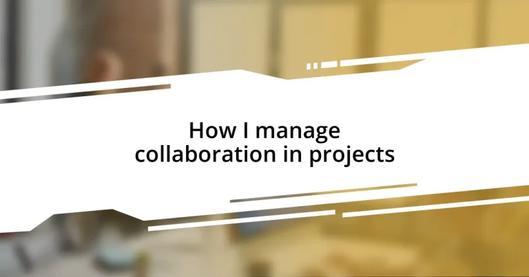 How I manage collaboration in projects