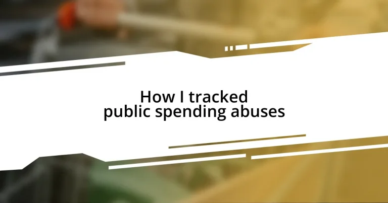 How I tracked public spending abuses