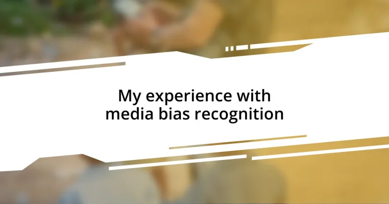 My experience with media bias recognition