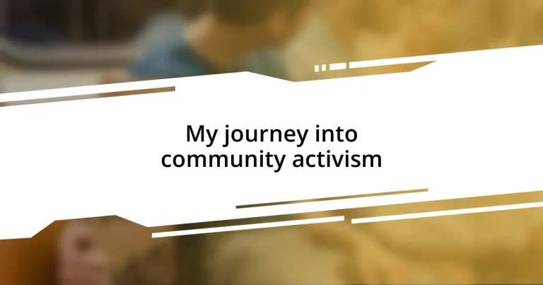 My journey into community activism