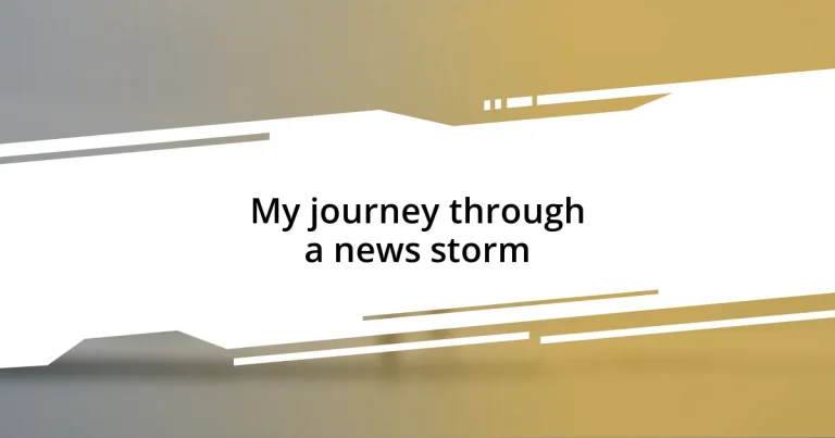 My journey through a news storm