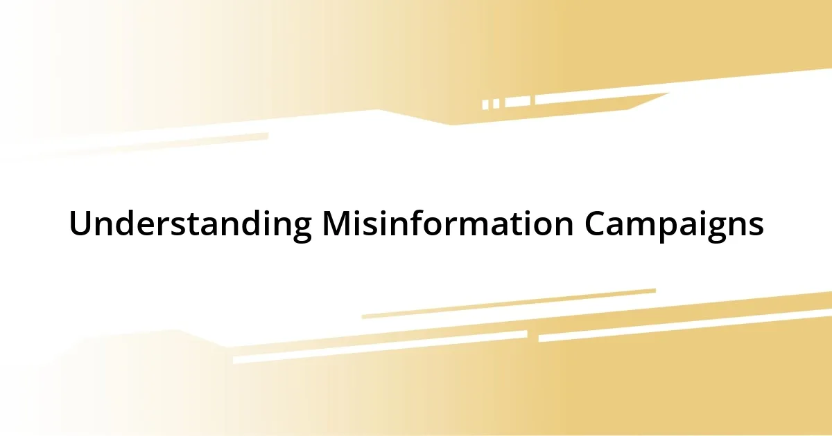 Understanding Misinformation Campaigns